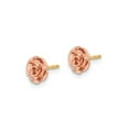 thumbnail image 4 of Gem & Harmony 10K Rose Pink Gold Rose Flower Post Earrings for Women, 4 of 6