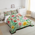 thumbnail image 3 of Feelyou Cartoon Botanical Bedding Comforter Set, Blossoms Flower Floral Twin Comforter Sets, Teens Kids Girls Women Reversible Bedding Set, Ultra Soft Bedroom Decor, 2-Piece, 3 of 8