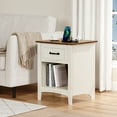 thumbnail image 3 of Hommpa Farmhouse End Tables With Charging Station For Living Room, Narrow Sofa Side Table With Storage For Small Spaces, Nightstand Bedside Table, 3 of 8