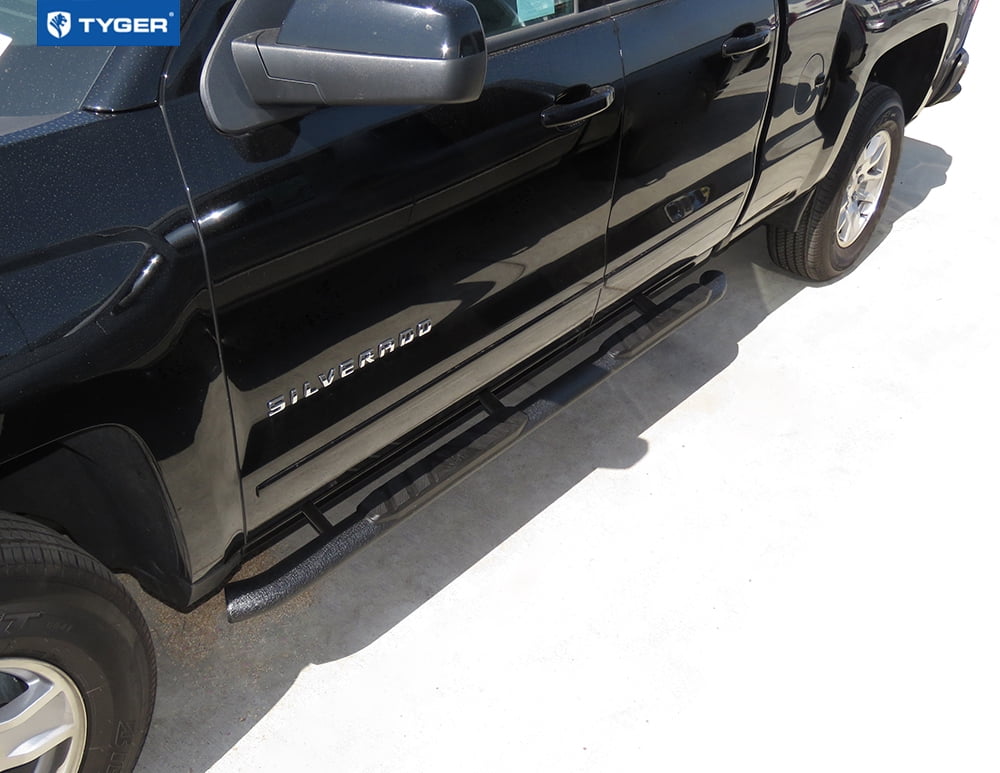 Tyger Auto 3.5" Rider Running Boards Compatible with 2007-2018 Chevy Silverado GMC Sierra 1500; 2007-2019 2500 3500HD; 2019 LD / Limited | Double Cab | TG-SS2C35048 | Side Step Rail Nerf Bars