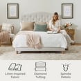 thumbnail image 3 of My Texas House Anna Diamond Tufted Upholstered Platform Bed, Queen, Cream, 3 of 15