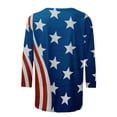 thumbnail image 5 of Qonioi Womens Tops Womens 3/4 Sleeve Tops Women's Independence Day Tops Printed T-Shirt Round Blouse Vacation Workout Tops Casual Loose Lightweight Shirts Graphic Tees Summer Saving Clearance Tops, 5 of 5