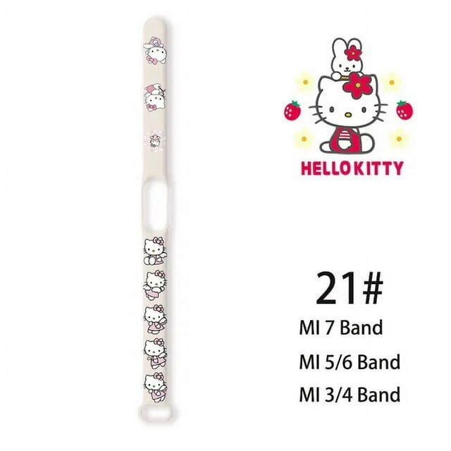 Bracelet de rechange Hello Kitty en Silicone pour Xiaomi Mi Band 7 6 5 4 3
