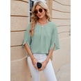thumbnail image 2 of Anbech Women's Bell Sleeve Tops Chiffon Casual Blouse Tunic Shirts Trendy Design 2025 Summer Tshirt, 2 of 7