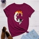 thumbnail image 1 of ICHUANYI Clearance Women's Fashion Casual Loose Print Round Neck T-Shirt(Wine, XXL) ICHUANYI WER2023081014528, 1 of 3