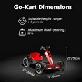 thumbnail image 5 of 12V Electric Pedal Go Kart Car for Kids, Folder Ride on Toys Car with Adjustable Seat, Kids' Electric Vehicles with Music / Flashing Light for Boys Girls Age 3-8 Years Old, Red, 5 of 10