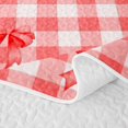 thumbnail image 5 of Erosebridal Simple Gingham Bow Quilt Full for Adults, Red Classic Plaid Ribbon Full Bedspread Sets, 3-Piece, 5 of 7