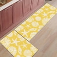 thumbnail image 2 of Kitchen Rugs and Mats 2 Pieces Shell Starfish Runner Rug Sets Yellow Coastal Coral Conch Soft Comfort Standing Kitchen Mats for Floor Absorbent Area Rugs Carpet Non Slip Cushioned Doormat, 2 of 9