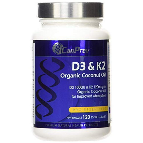 CanPrev D3 1000iu and K2 120 mcg Softgels, 120 Count