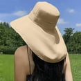thumbnail image 5 of ZQUUVOU Sun Hat for Women Sun Protection Wide Brim Shawl with Neck Flap Hiking Visor Hat Outdoor Summer Beach Khaki, 5 of 5