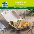 thumbnail image 2 of 200 Platos Contenedores Charolas Desechables Almeja Biodegradables 8x8'' Berry Green Compostables, 2 of 5