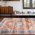 thumbnail image 6 of World Rug Gallery Medallion Transitional Machine Washable Area Rug - Rust 5' x 7', 6 of 7