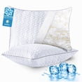thumbnail image 1 of Cooling Pillows Queen Size 2 Pack, Shredded Memory Foam Pillows, Adjustable Firm Bed Pillows Cool Cold Pillow for Hot Side Back S, 1 of 1