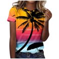 thumbnail image 2 of Fiudx Ofertas Flash Artículos En Oferta Tops con Estampado de Moda para Mujer, Blusa de Manga Corta con Cuello Redondo, Camisetas, 2 of 4