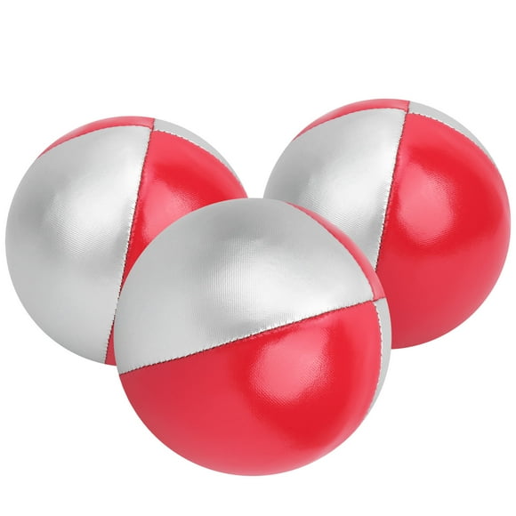Juggling Toss Ball, Puzzle Toy Ball, Juggling Ball, 3Pcs PU High-quality Soft For Juggling Performances Kids Red/silver