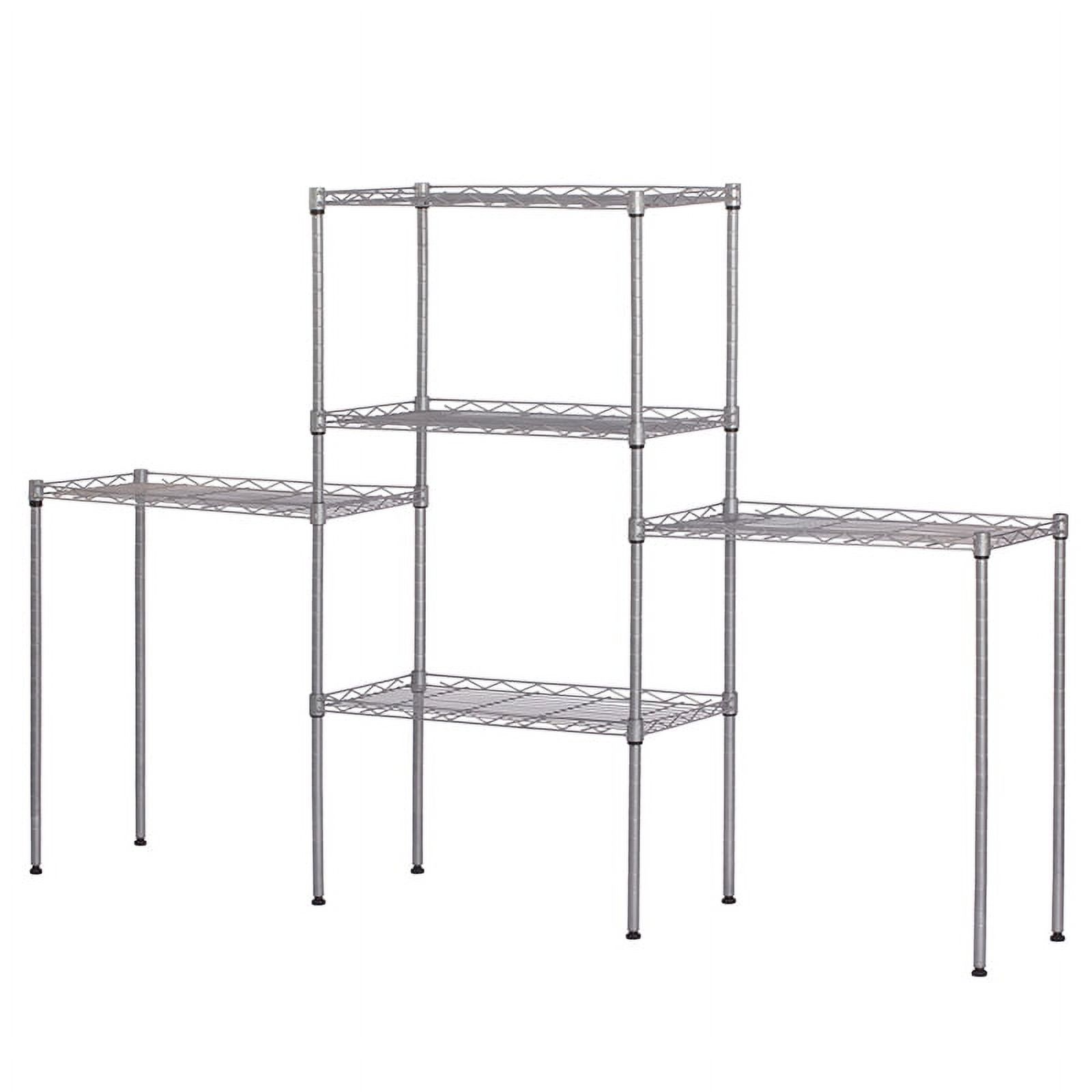 5 Tier Storage Shelves Wire Storage Shelves, Metal Shelves for Garage Metal Storage Shelving, Pantry Shelves Kitchen Rack Shelving Units and Storage, 21.25" x 11.42" x 59.06", Silver, S10146 - image 3 of 7