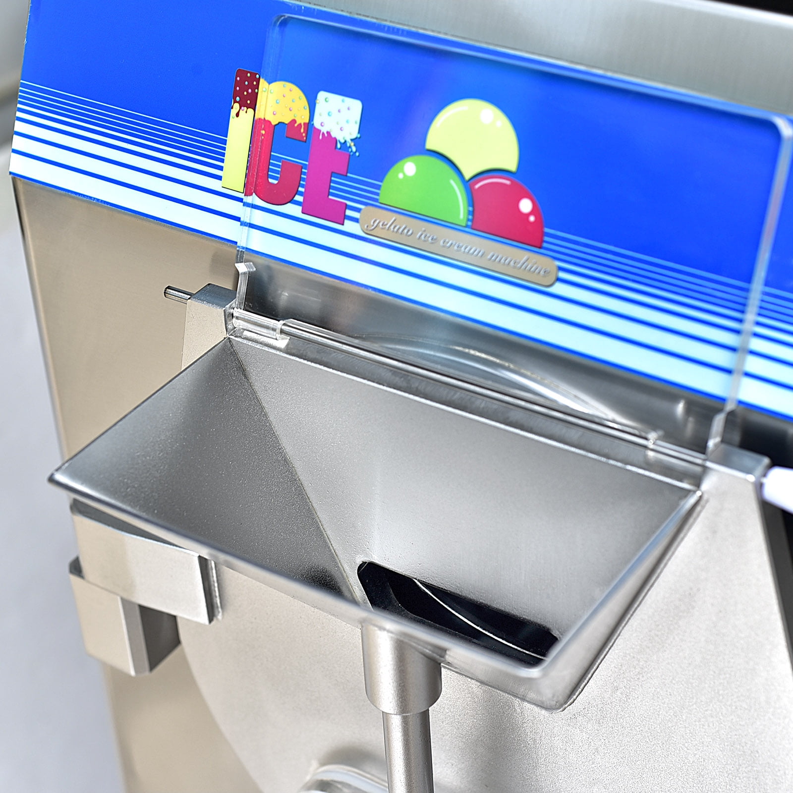 Kolice ETL Certificate Commercial Gelato Hard ice Cream Machine, Italian Ice Making Machine, Water Ice Maker Strong Stainless Steel Door-12-15 Gal/Hour