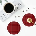 thumbnail image 5 of Balery 4 Pcs Red Black Houndstoothleather Coasters Set, Drink Table Cup Coasters For Living Room Kitchen Coffee Decor, 5 of 9
