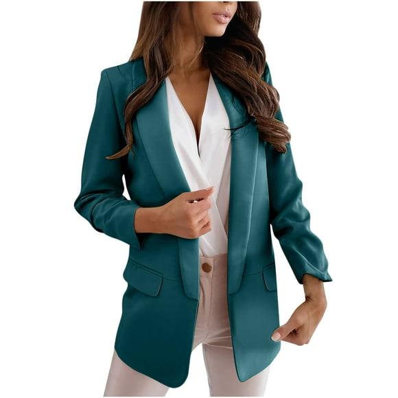 jovati Womens Blazer Jacket Womens Ladies Solid Turn Down Collar Jacket Long Sleeve Coat Outerwear Blazer