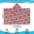 thumbnail image 2 of Red and Black Christmas Love Pattern Hooded Bath Towel，60"x35" for Ages 3 To 12 Kids, Quick Dry Lightweight Soft Microfiber Hood Beach Towel Cover Up for Kids, 2 of 7
