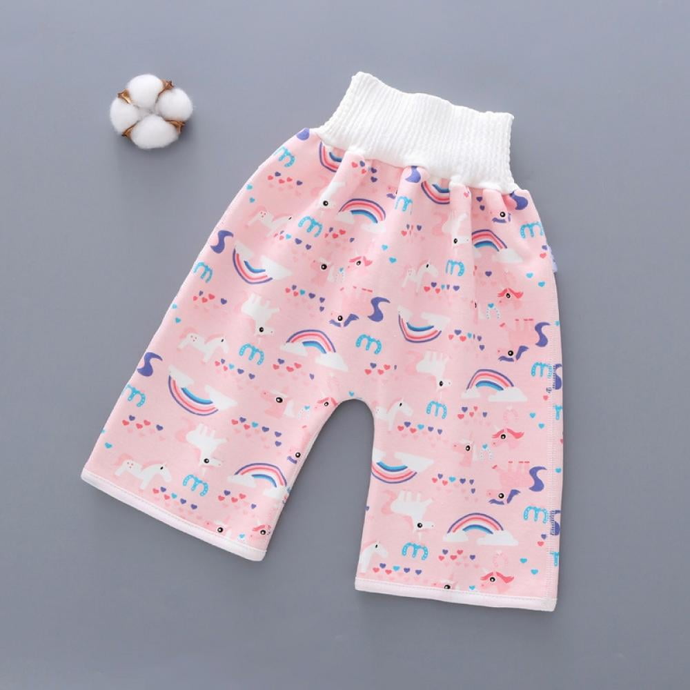 Waterproof Cotton Training Pants Comfy Children's Diaper Skirt Shorts for Potty Training for Boys and Girls Night Time