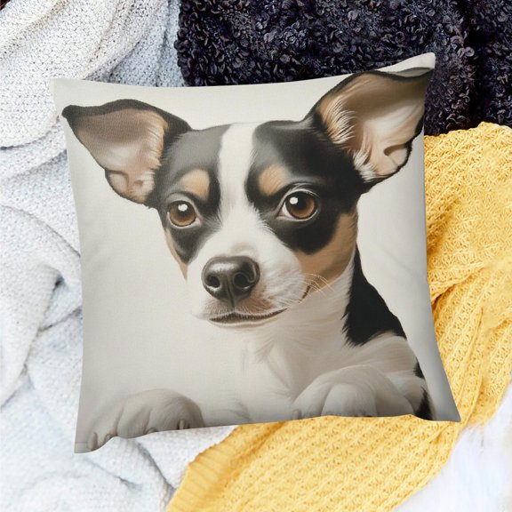 ZFLMY Rat Terrier Peeking Throw Pillow Case Animal Theme Cushion Cover Animal Puppy Decorative Pillow Home Accent Pillowcase for Home Decor Sofa Bedroom Car 18x18in