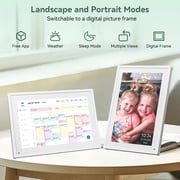 Tabwee 10.1 Inch WiFi Digital Calendar, Smart Touchscreen Interactive Display for Family Schedules Chore Chart, Meal Planner, To Do List, Smart Sync Switchable Digital Photo Frame w/Desk Stand