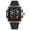 black, variant on GZFCMY PEAK Leader Series Men Sport Analog Stainless Steel Silicone Band Multifunctional Wristwatch Dress Waterproof Quartz Wrist Watch Casual Fashion Luminous Clock Man Calendar