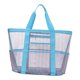 thumbnail image 4 of Bolsa de playa de malla para mujer, juguetes para piscina, natación, gimnasio, artículos esenciales para vacaciones, para ir al trabajo o acampar. Azul rosa, 4 of 9