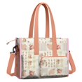 thumbnail image 2 of Teacher Tote Bag,Pioneer Flower Floral Print Pattern Teacher Utility Tote Bag,Large Work Tote Bags for Women with Multiple Pockets,Top Zipper Closure,13.8x10.6x6.7 Inch, 2 of 5
