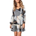 thumbnail image 3 of Vestido Amoretu con cuello en V, túnica a cuadros, de otoño, para mujer, 3 of 6
