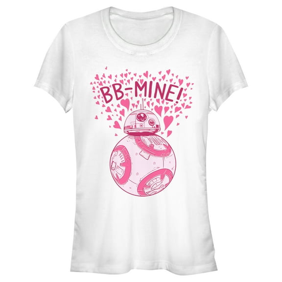 Junior's Star Wars The Last Jedi Valentine's Day BB-Mine Graphic Tee White Medium