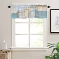 thumbnail image 3 of Modern Abstract Valances for Windows Farmhouse Kitchen Curtains Valances Rod Pocket Valance Curtains for Kitchen Windows Blue Brown Color Blocks Window Valances for Bathroom Bedroom 42"x18", 3 of 6