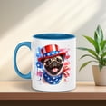 thumbnail image 5 of Patriotic Pug Celebrates 4th of July 11oz Accent Two-tone Mug Dog Lover Gifts Coffee Tea Cup - 02009, 5 of 5