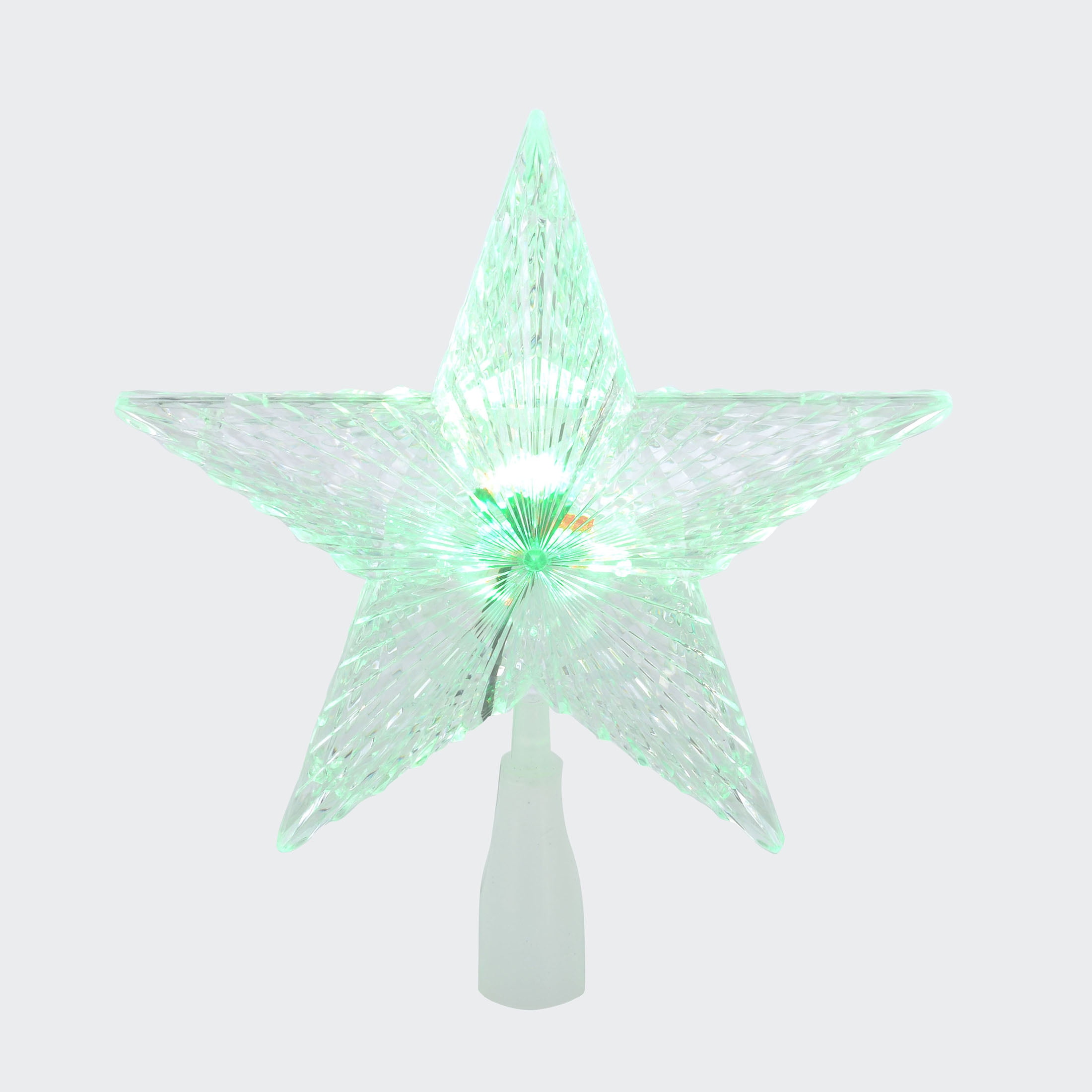 Holiday Time 10-inch LED Crystal Star Christmas Tree Topper with Color Changing LED Lights