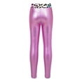thumbnail image 2 of inhzoy Kids Girls Shiny Metallic Gymnastic Dance Sports Pants Leggings Pink 10, 2 of 6