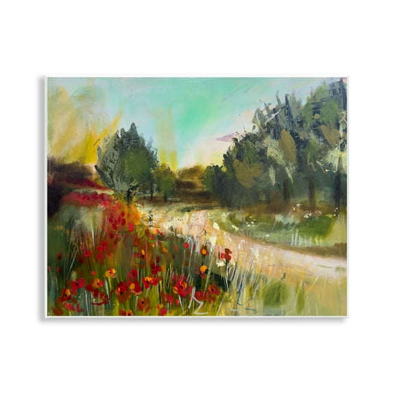 Stupell Industries Poppy Sunset Landscape Landscape & Nature Painting Unframed Art Print Wall Art, 14 x 11