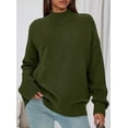 thumbnail image 4 of PRETTYGARDEN Womens Fall Casual Long Sleeve Tops Loose Mock Neck Drop Shoulder Knit Going Out Pullover Sweaters, 4 of 10
