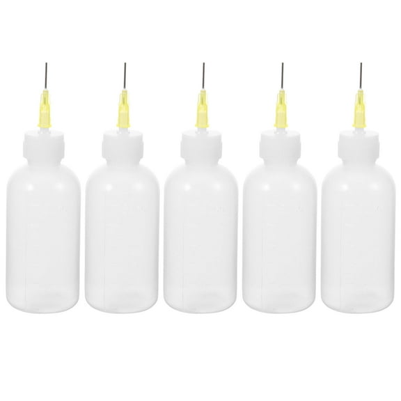 White Plastic Squeeze Bottles with Precision Tip for Pottery Glaze 5 Pieces