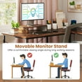 thumbnail image 6 of Gymax L-Shaped Reversible Computer Desk 2-Person Long Table w/Monitor Stand Rustic Brown, 6 of 10