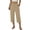 Khaki Pants, variant on YUGYXL Capri Pants for Women Straight Leg Texture Pants Elastic Waist Button Capris with Pocket Summer Rolled Up Hem Pant Blue Pants L