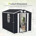 thumbnail image 4 of 8x6 FT Metal Storage Shed with Lockable Doors & Air Vents, Outdoor Tool Shed for Backyard, Garden & Patio, 4 of 22