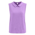 thumbnail image 4 of Tank Tops For Women Purple Womens Tops Fashion For Cute Sleeveless Collared Casaul Work Loose Fit Knitted Vests Womens Tank Tops, 4 of 4