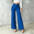 thumbnail image 4 of Edvintorg Womens Dress Pants Plus Size Fashion High Waisted Business Dressy Wide Leg Trousers With Buttons Women Work Pants Blue XXXL, 4 of 6