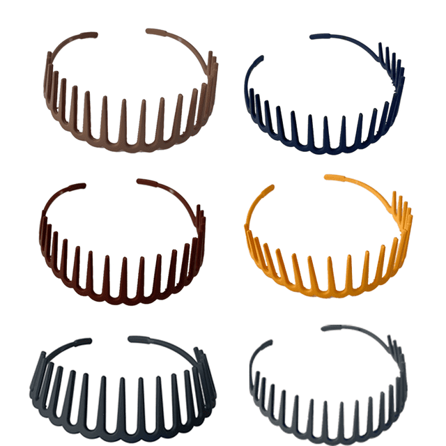 piezas de diademas con forma de diente de tiburón en zigzag, diademas de tela dura envueltas, banda de plástico con forma de onda, accesorio para el cabello