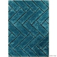 thumbnail image 2 of Allstar Sky Blue Shaggy Area Rug with 3D Design with Black Lines. Contemporary Formal Casual Hand Tufted (7' 6" x 10' 5"), 2 of 4