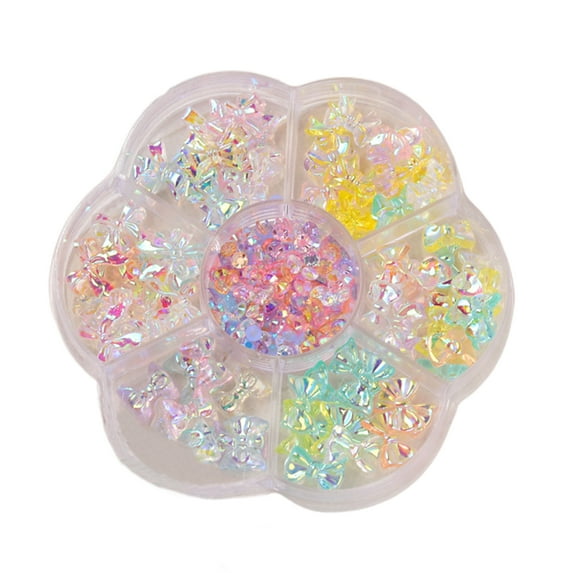 dianhelloya Nail Art Supplies 1 Box Nail Decorations Bow-knot Bears Faux Pearl DIY Crafts Creative Nail Art Rhinestones Jewelry for Nail Design