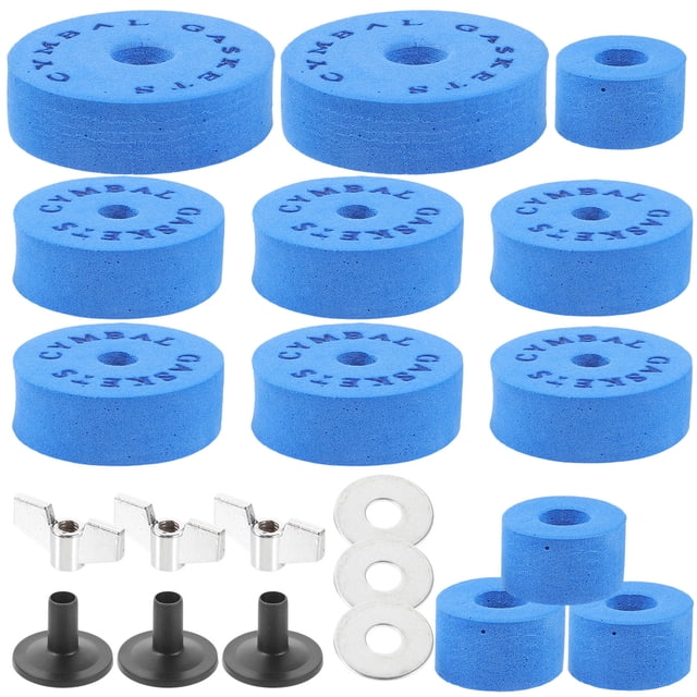 OULII 1 Set Drum Muffler Pad Blue Cotton Pad for Preventing Cymbals Colliding