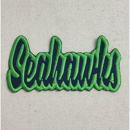 Seahawks Nfc Patch Seahawks - Navy Blue/Action Green - Team Mascot - Words/Names - Iron on Applique/Embroidered Patch ()