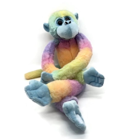The Petting Zoo, Colorful Hanging Monkey Stuffed Animal, Ombrez Monkey Plush Toy, 20" Blue
